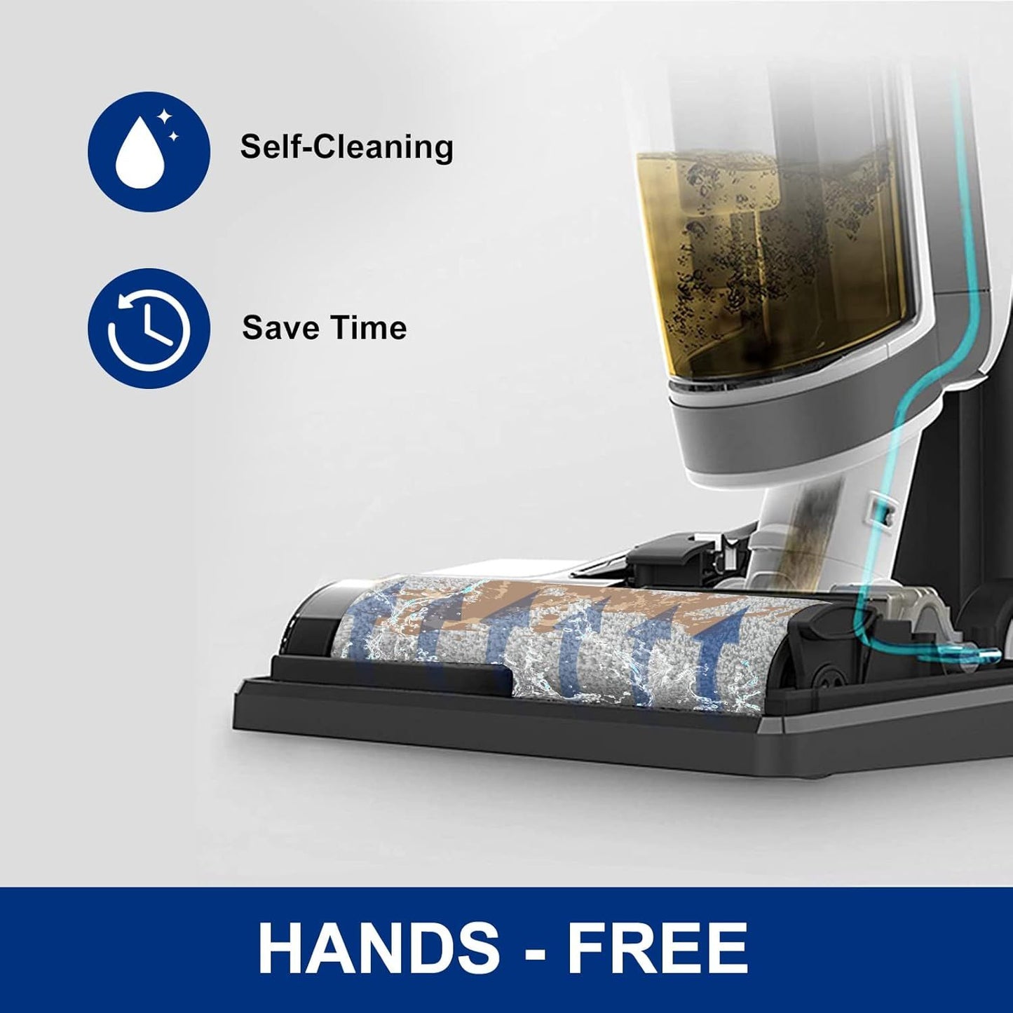 Iloor3 Roller Brush Replacement or Tineco iloor 3 and loor One S3 Cordless Wet Dry Vacuum Cleaner, 2 Brush Roller, 2 HEPA ilters