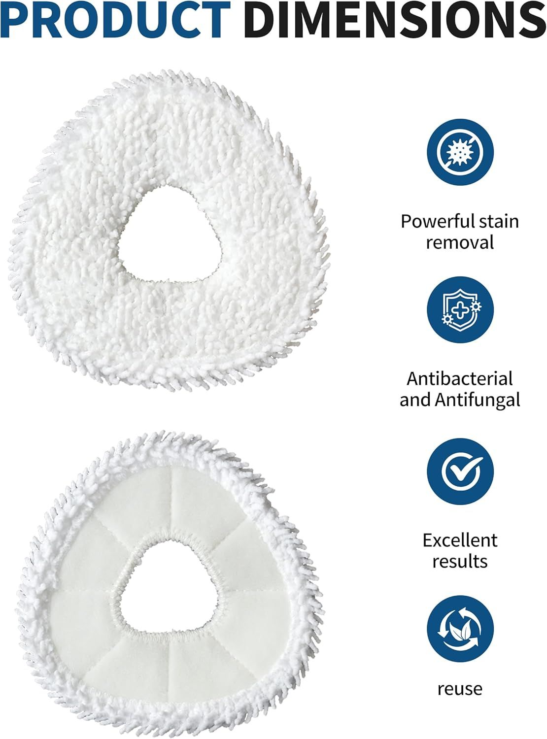 Robot Vacuum and Mop Pads 10 Pack or Narwal reo X Ultra/reo /reo Z Ultra/reo Z10/reo Pro/reo Z10 Ultra Robot Vacuum, High Absorbency Microiber Replacement Pads, Washable Robot Mop Pads White