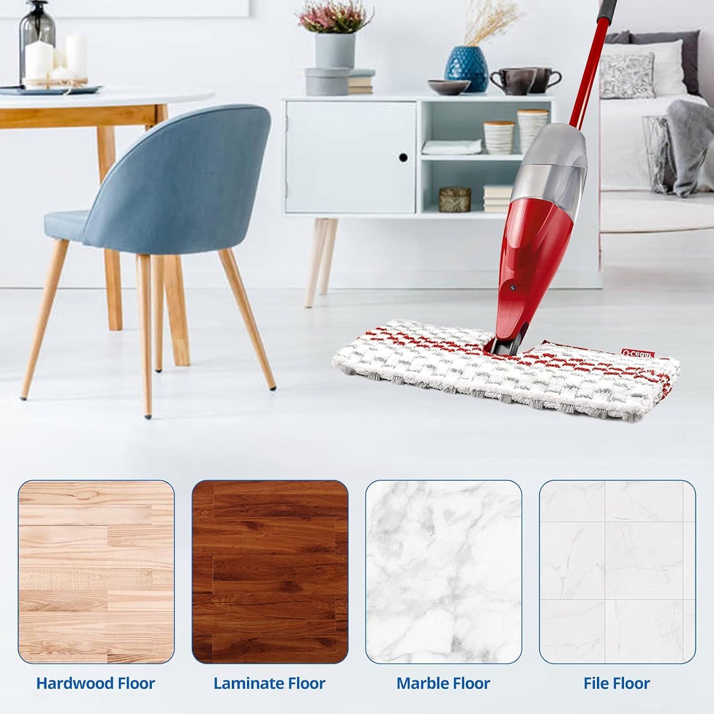 6 Pack Washable Microiber Spray Mop Reills Compatible with O-Cedar ProMist MAX Spray Replacement Mop Pads