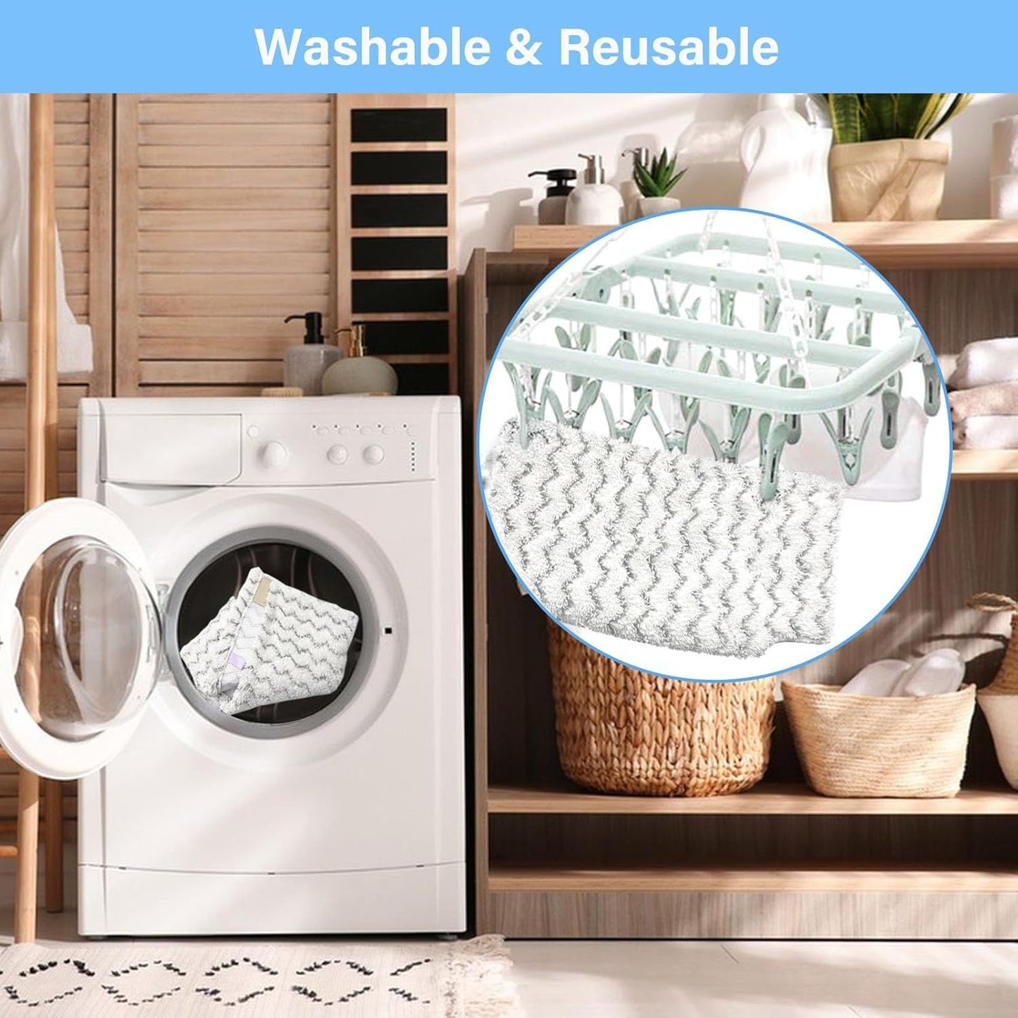 S3973D Steam Mop Replacement Pads or Shark Lit-Away Pro & Genius Steam Pocket Mop S3973 S3973D S5003D S3973WM S5001 S5002Q S5003A S5004 S5004W S6001W S6001WM S6002 S6002C,Part # P184WQ, 8 Pack