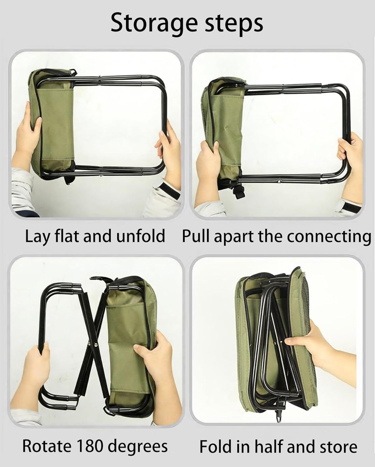 Outdoor Backpack Folding Stool, Pencil Case Stool, Portable Lightweight Camping Gear, Sports Folding Chair, Handbag Stool(Crossbody Bag Stool | Black)