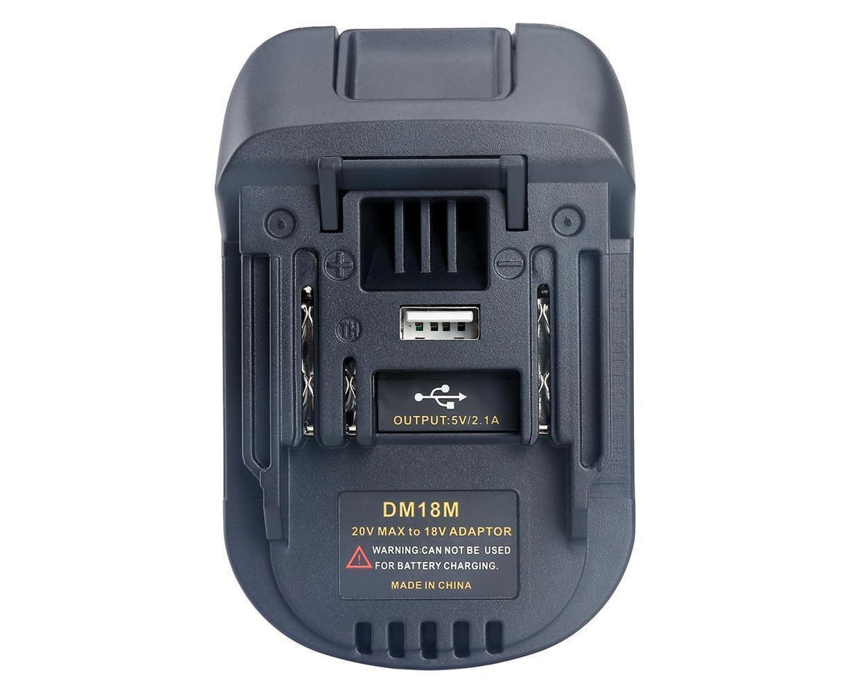 20V to 18V Lithium Battery Adapter Converter with USB Port for MAKITA