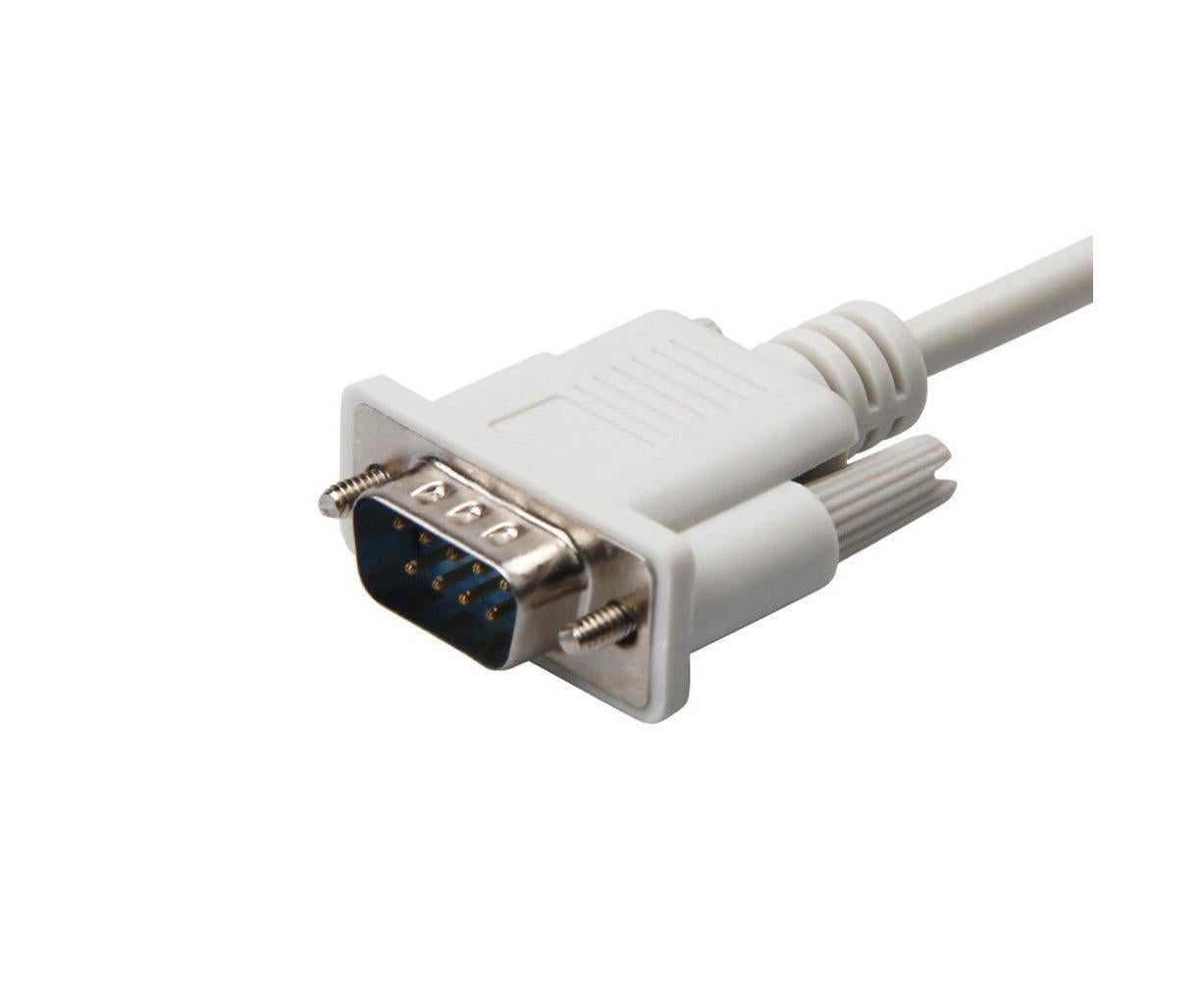 2Pcs 1.5/3/5m RS232 DB9 9Pin Serial Male to Male COM Port Data Converter Cable