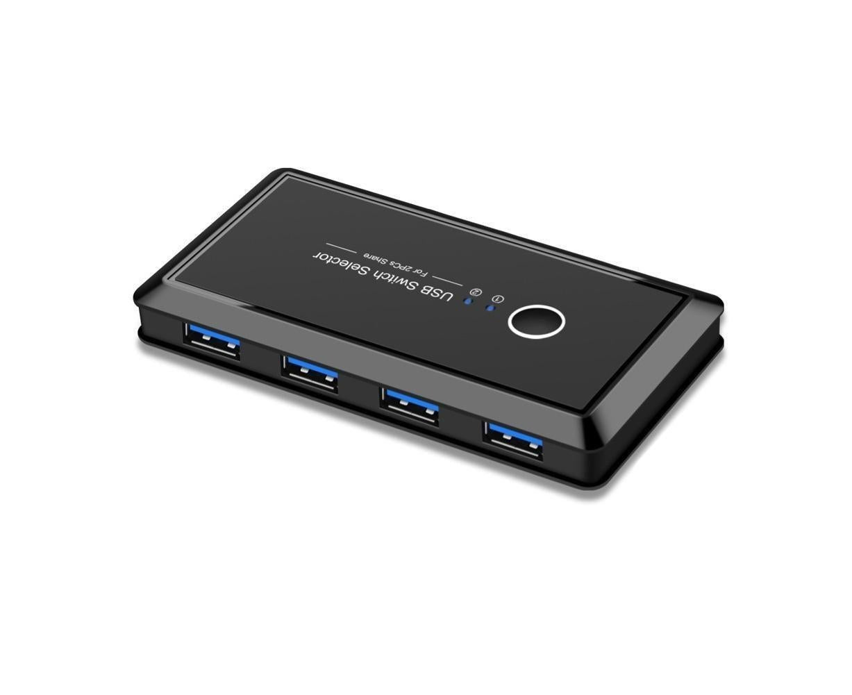 USB 3.0 Switch Selector 2 Computer Sharing 4 Devices for Keyboard Mouse Printer Black