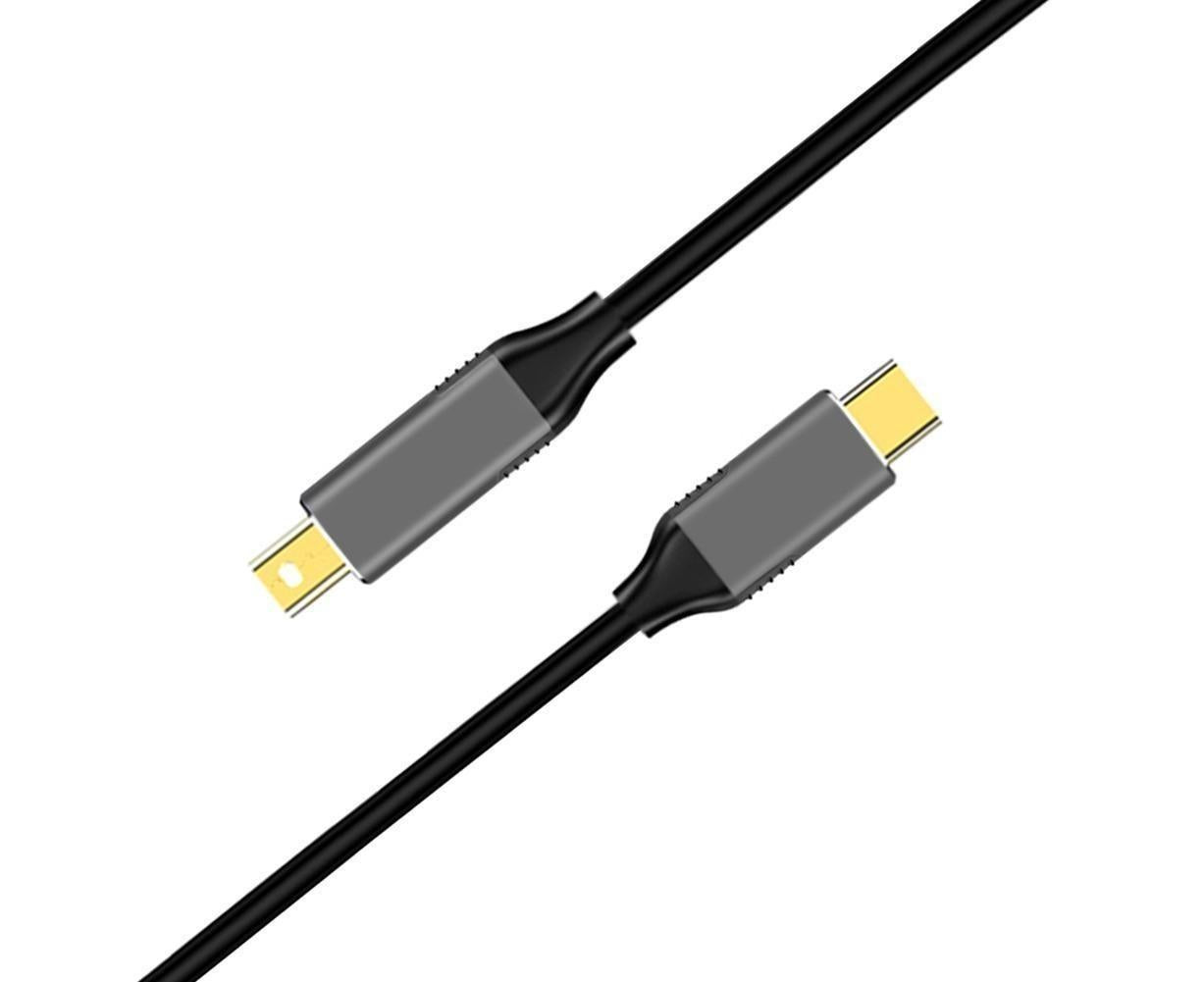 USB Type C to Mini DisplayPort DP 4K 6FT Cable Adapter Converter for MacBook Black