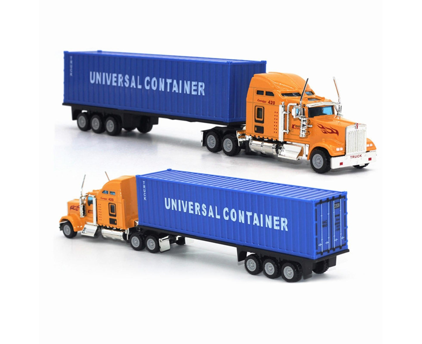 1:65 Alloy Truck Model Realistic Simulated Detailed American Super Long Transport Truck Model for Adults