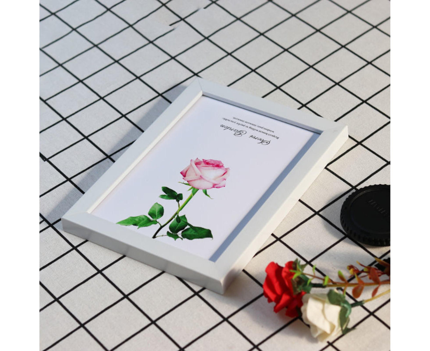 1 Set 5 Inch Photo Frame Patchwork Waterproof Thickened Decorative Foam Wall Hanging Photo Display Frame Household Supply - White
