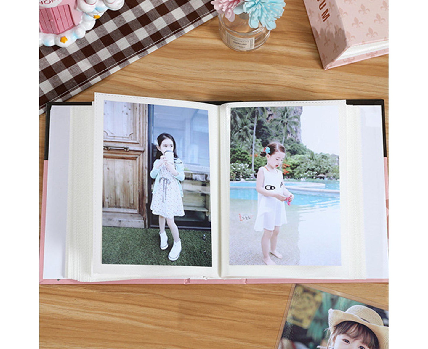 Hardcover Photo Album Large Capacity 100 Clear Pockets DIY Family Wedding Anniversary Picture Collection Photo Holder Home Supplies - Orange