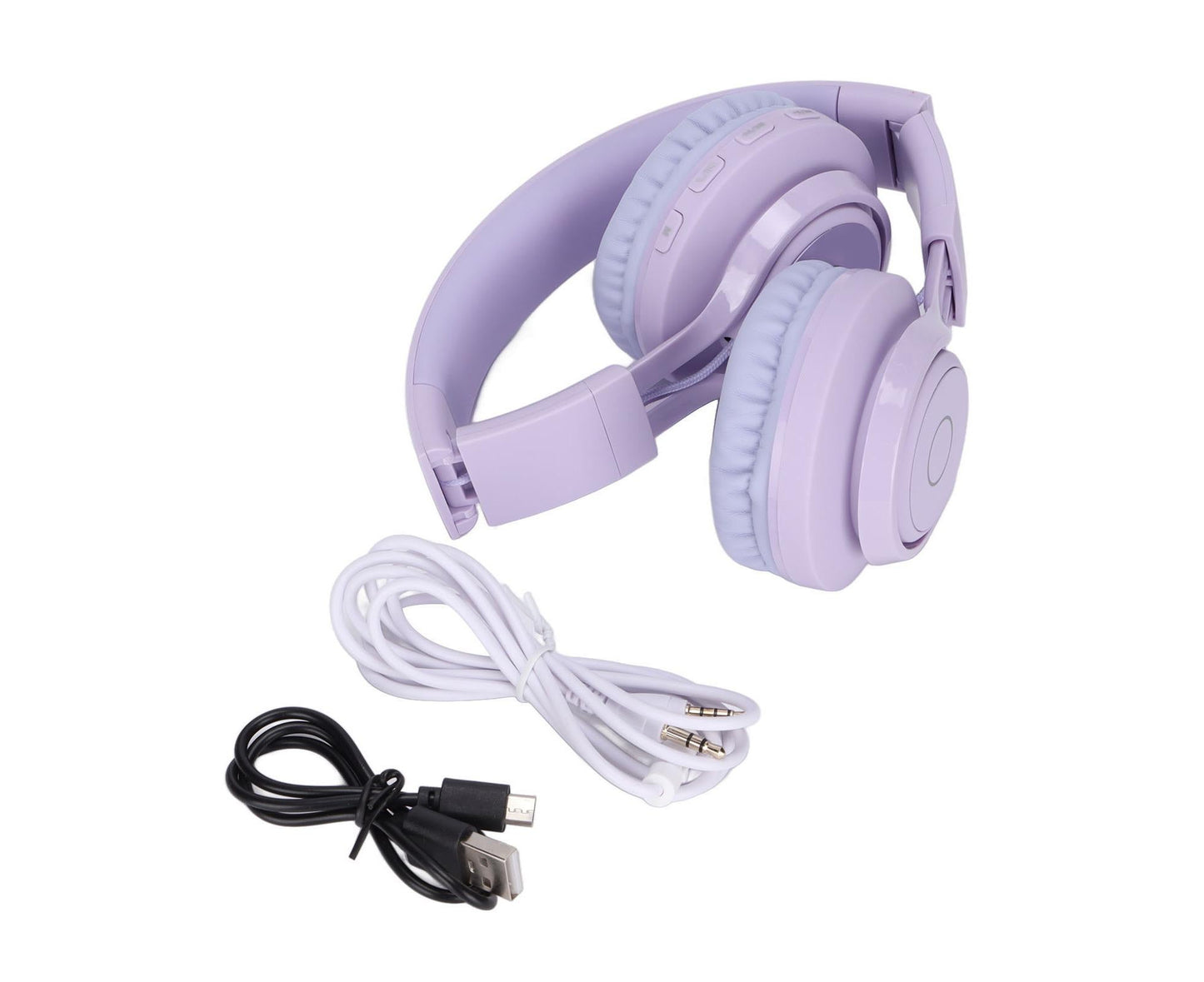 babies Bluetooth Headphones Foldable Ajustable RGB Colorful Light Headset with Mic for babies Study BT06C