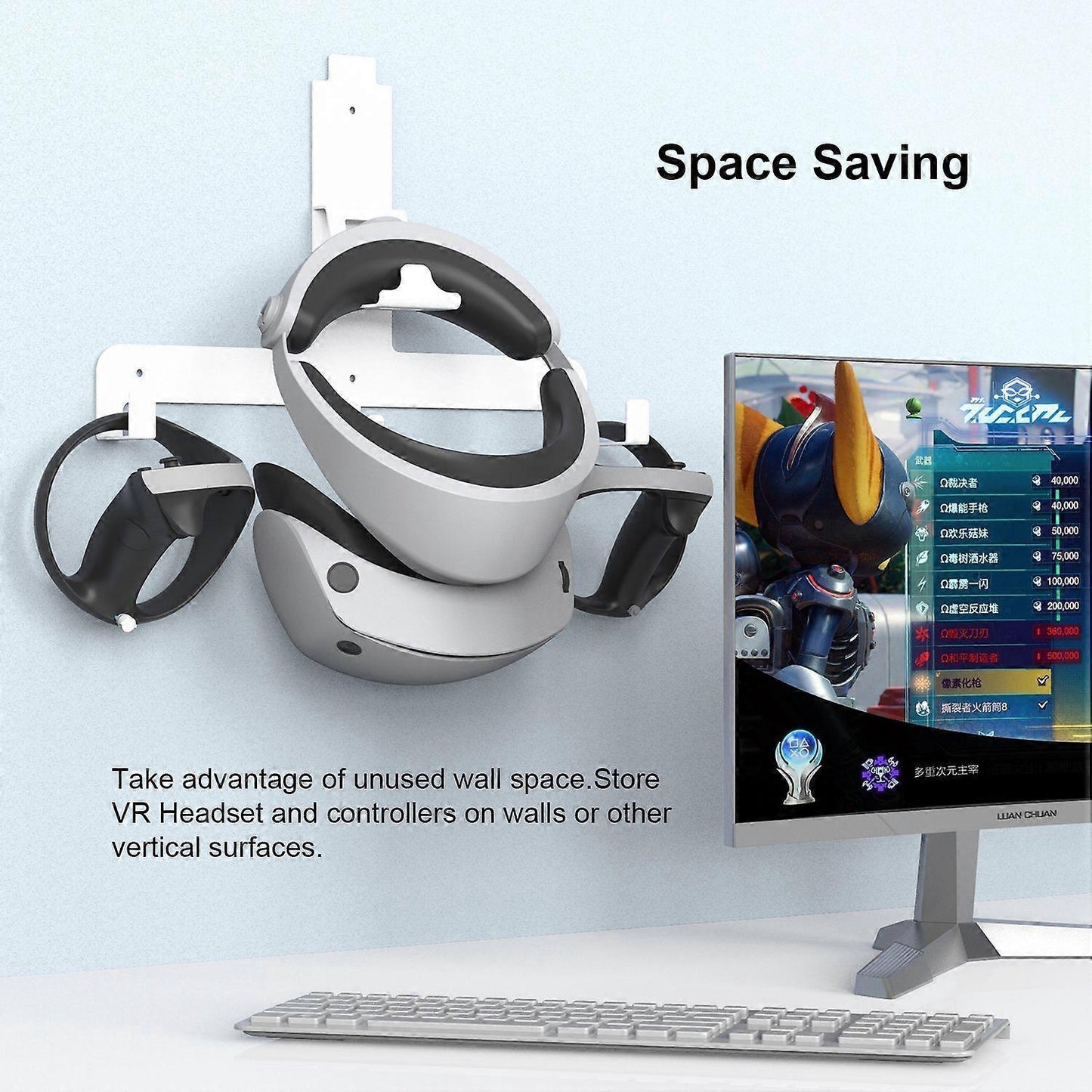 Type A JYS JYS-P5158ll Mount Holder Stand for PS VR2 VR Headset and Controller Storage Bracket