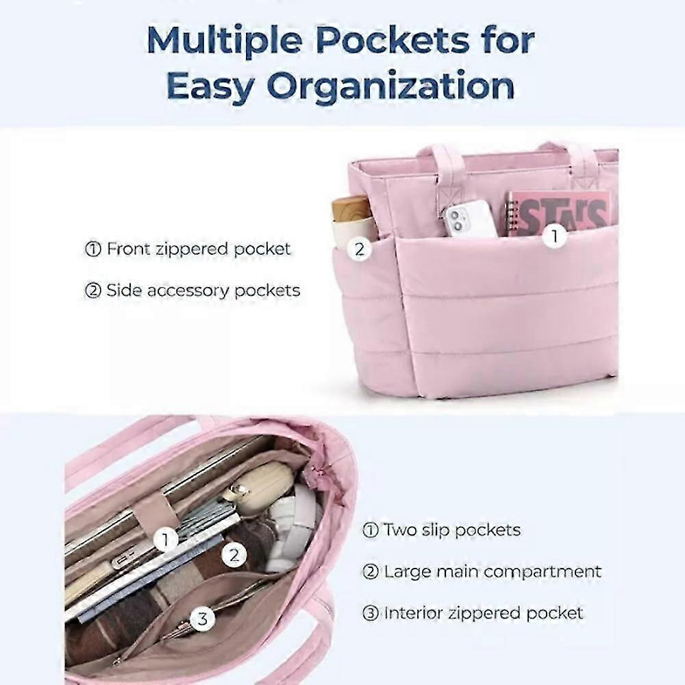 Lightweight Puffy Tote Bag for Women with Compartments Shoulder Bag