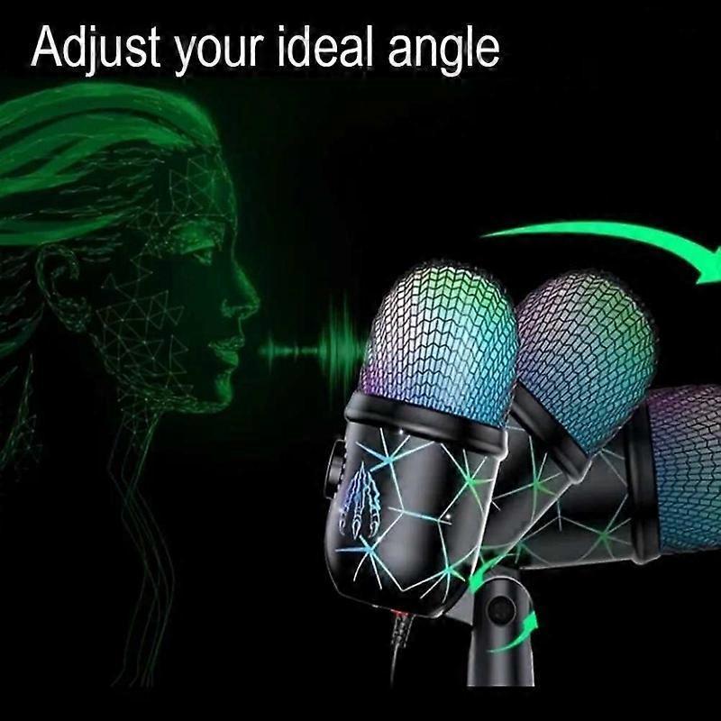 RGB USB Condenser Microphone - Gaming Laptop Recording Microphone