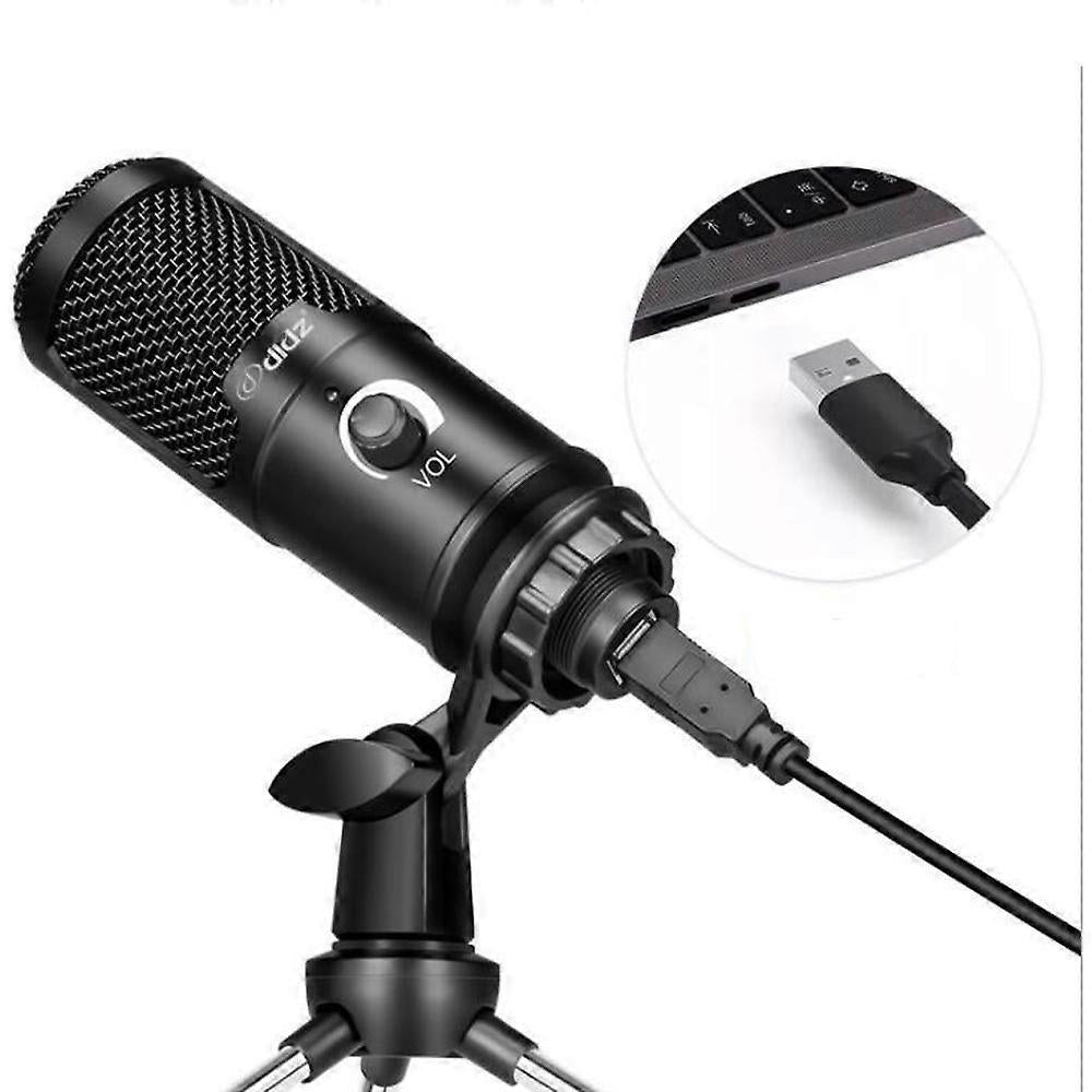 USB Metal Condenser Microphone - Professional Recording Mic for PC/Laptop