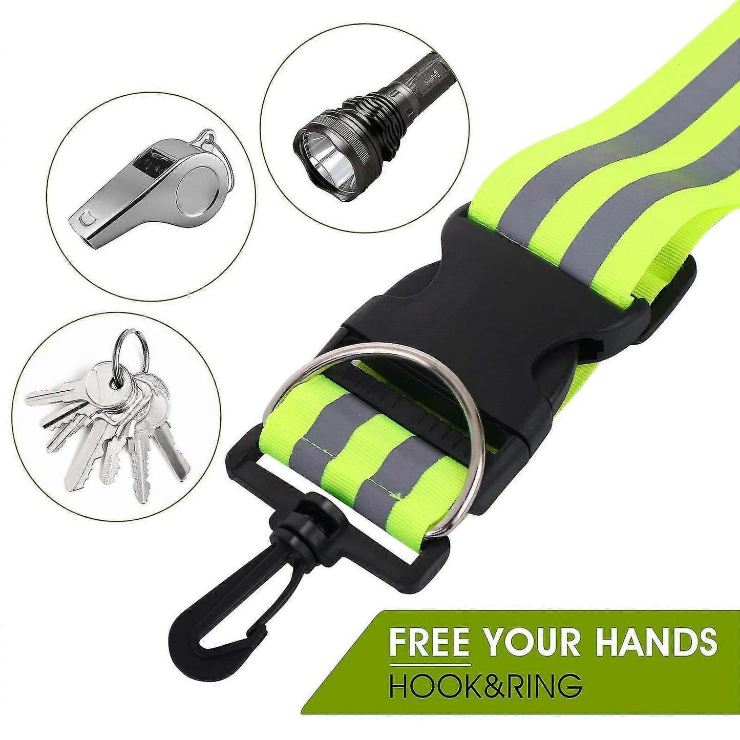 5pcs Reflective Sash, High Visibility Running Gear for Reflective Vest and Accessories