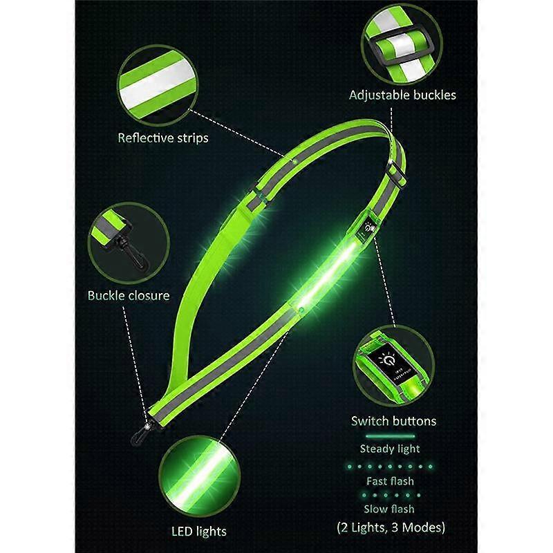 LED Reflective Belt, Rechargeable Running Gear for Walking at Night