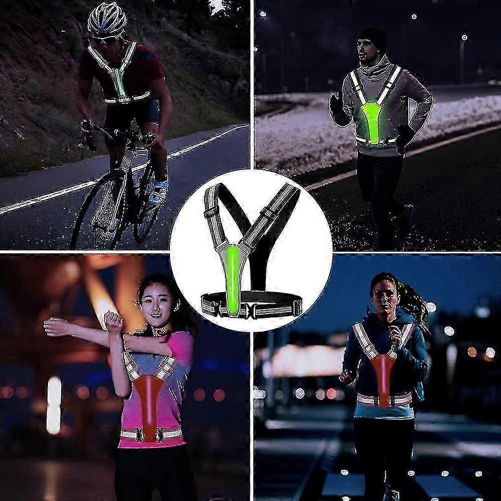 Light Up Reflective Running Vest, Night security Gear for Jogging & Walking
