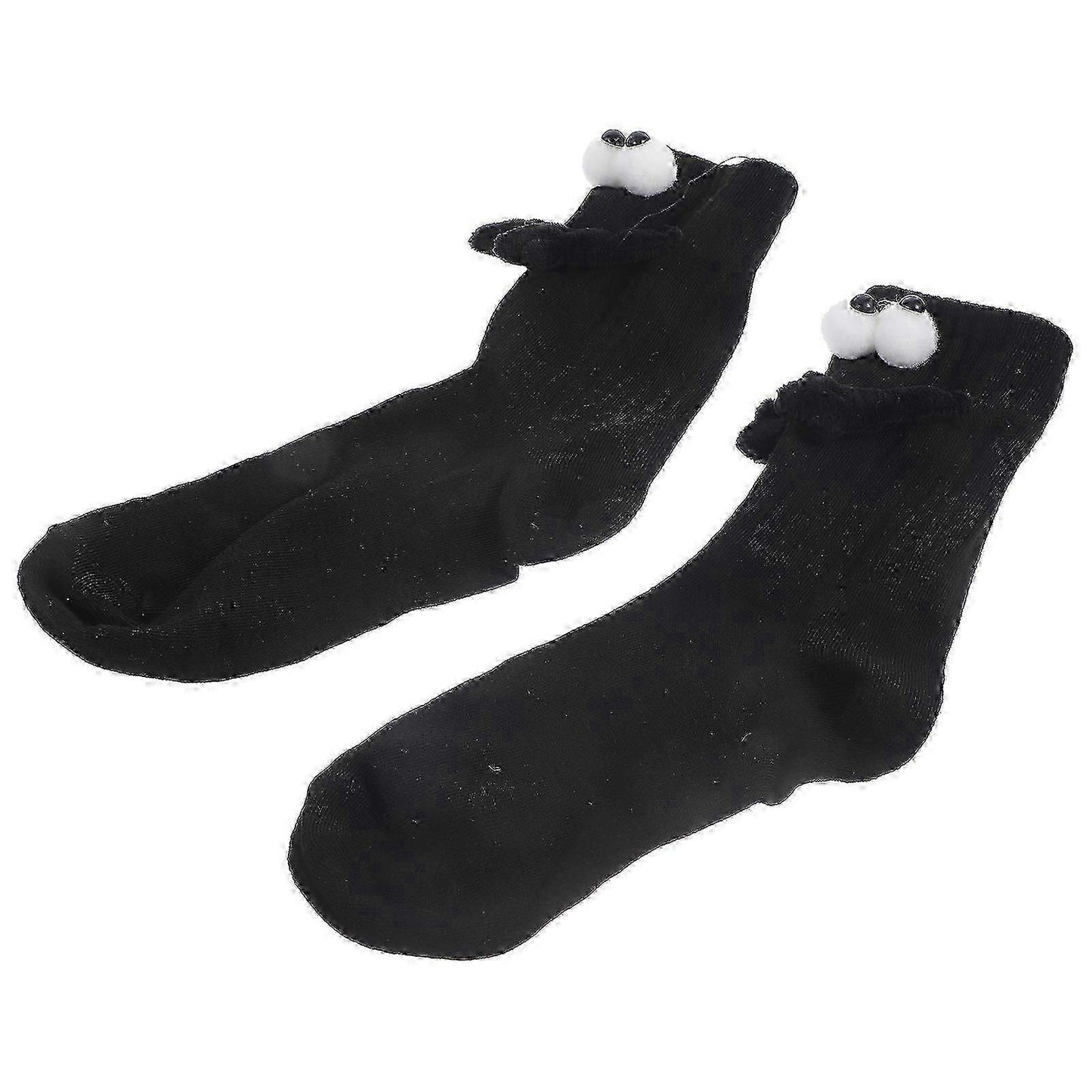 1 Pair Cotton Sports Socks Middle-Calf Hand Holding Pattern Crew Socks