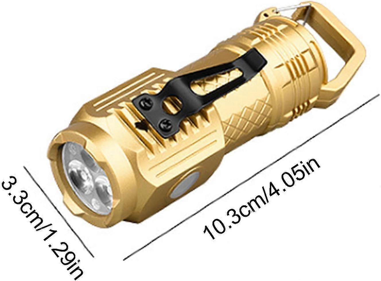 Camping Flashlight Small Waterproof LED Torch with Hook USB Rechargeable