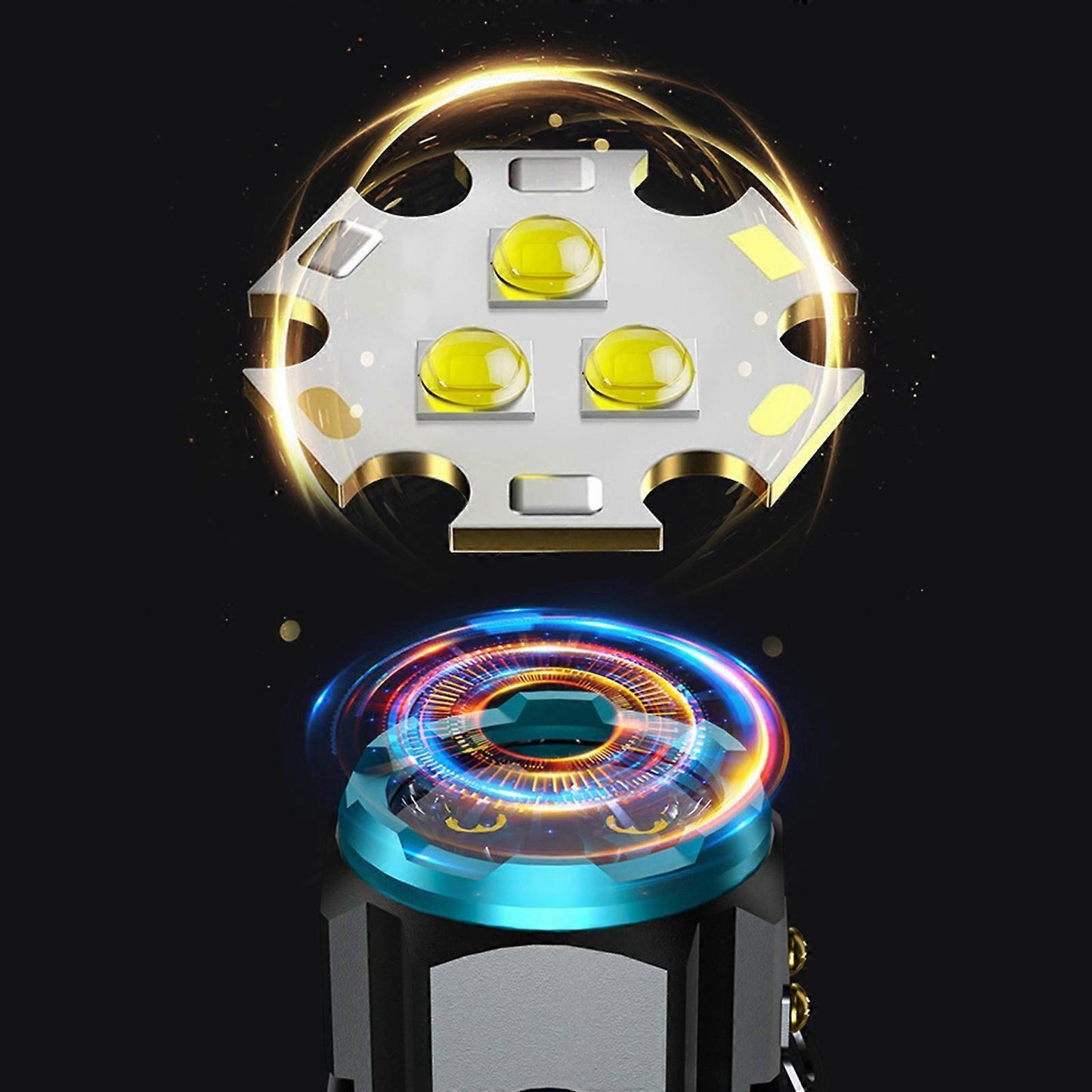 2000LM Rechargeable Tactical LED Flashlight 5 Modes Adjustable Brightness Torch