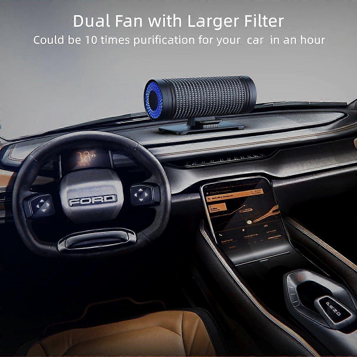 Car Air Purifier with True HEPA Filter - Portable Odor & Smoke Cleaner