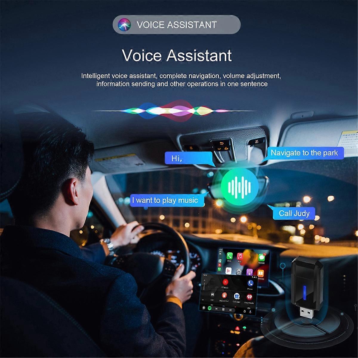 2-in-1 Wireless CarPlay & Android Auto Adapter, Plug & Play Dongle