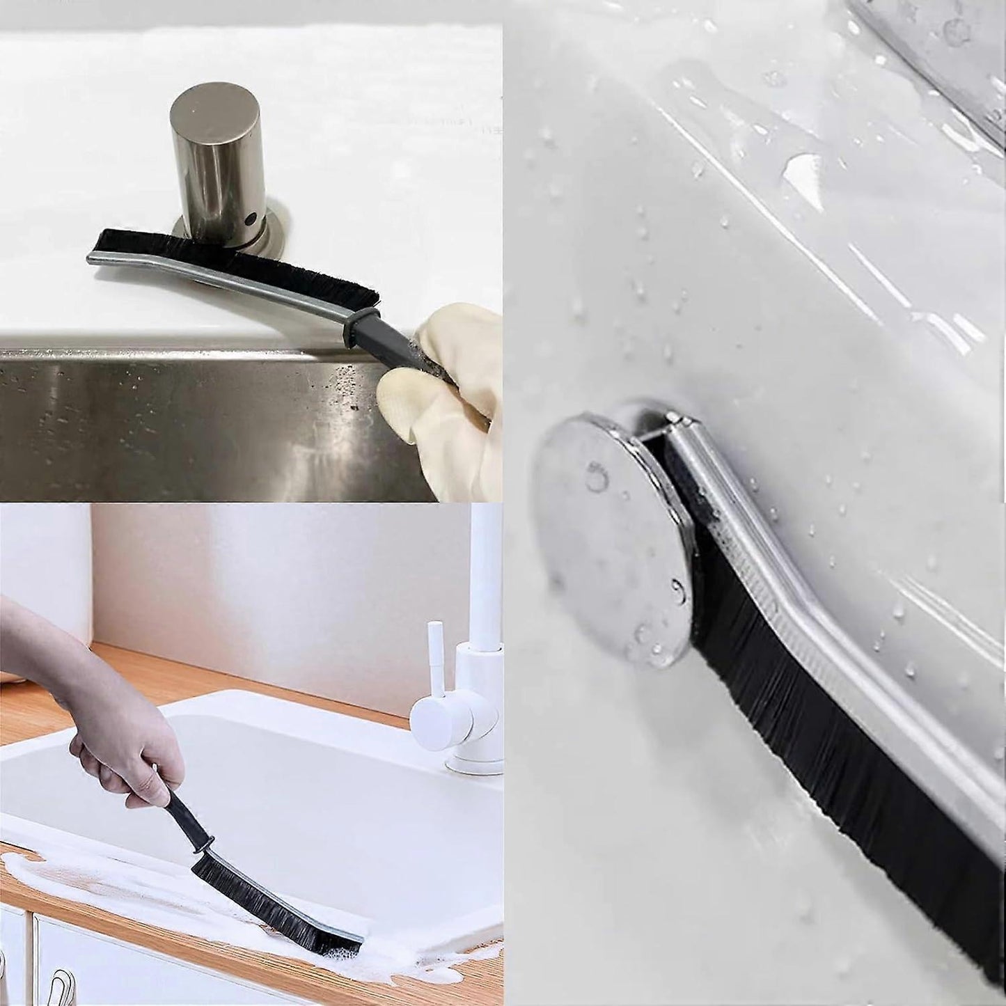 2pcs Crevice Cleaning Brushes for Window & Bathroom Grooves