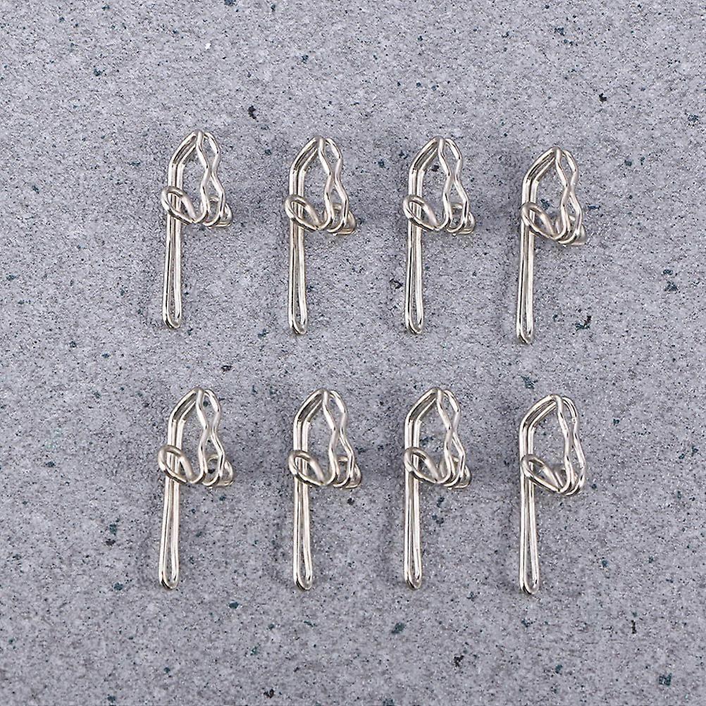 100pcs Metal Shower Curtain Hooks Pin-on Drapes Hooks Silver