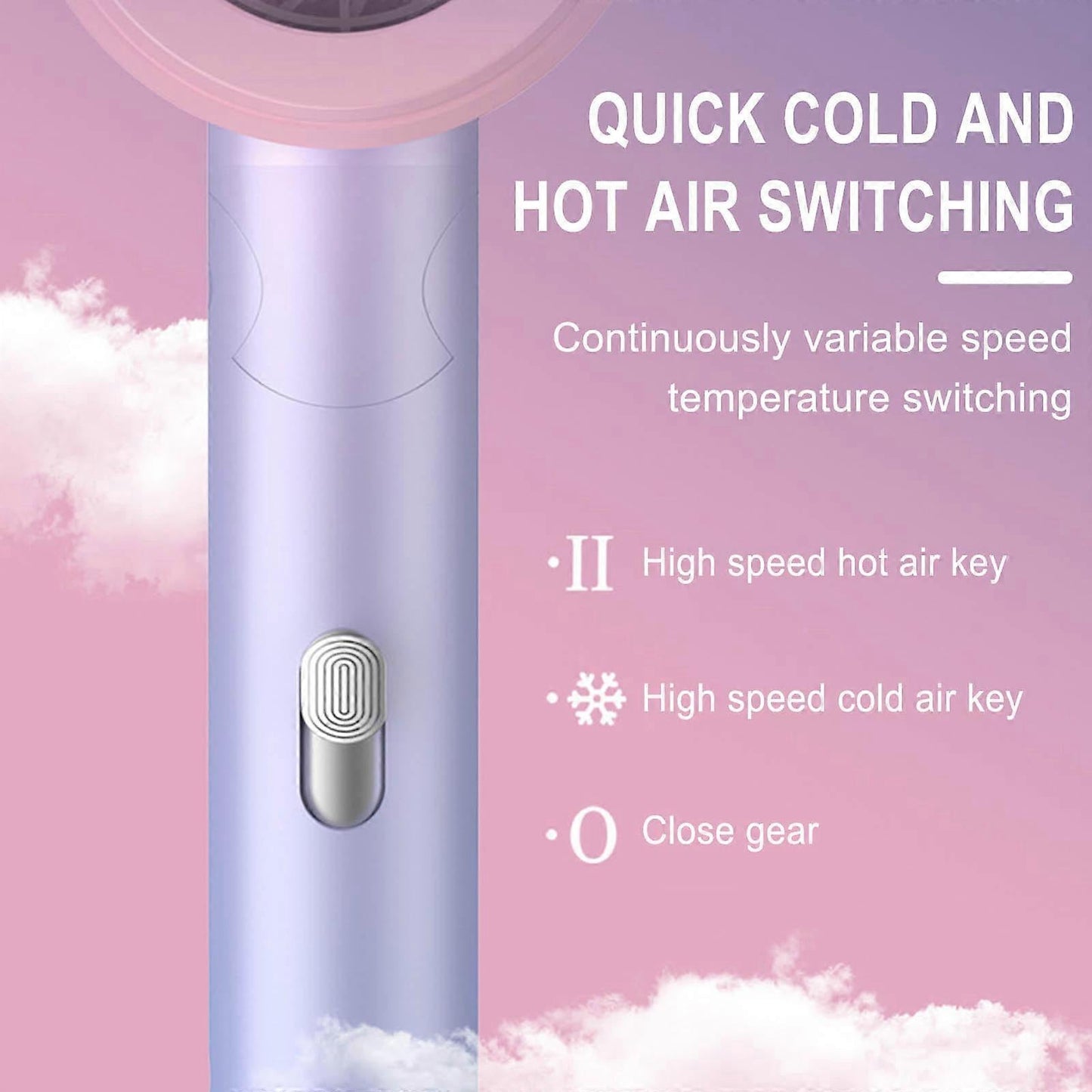Blue Gradient Hair Dryer Constant Temp Hot & Cold Silent Dryer