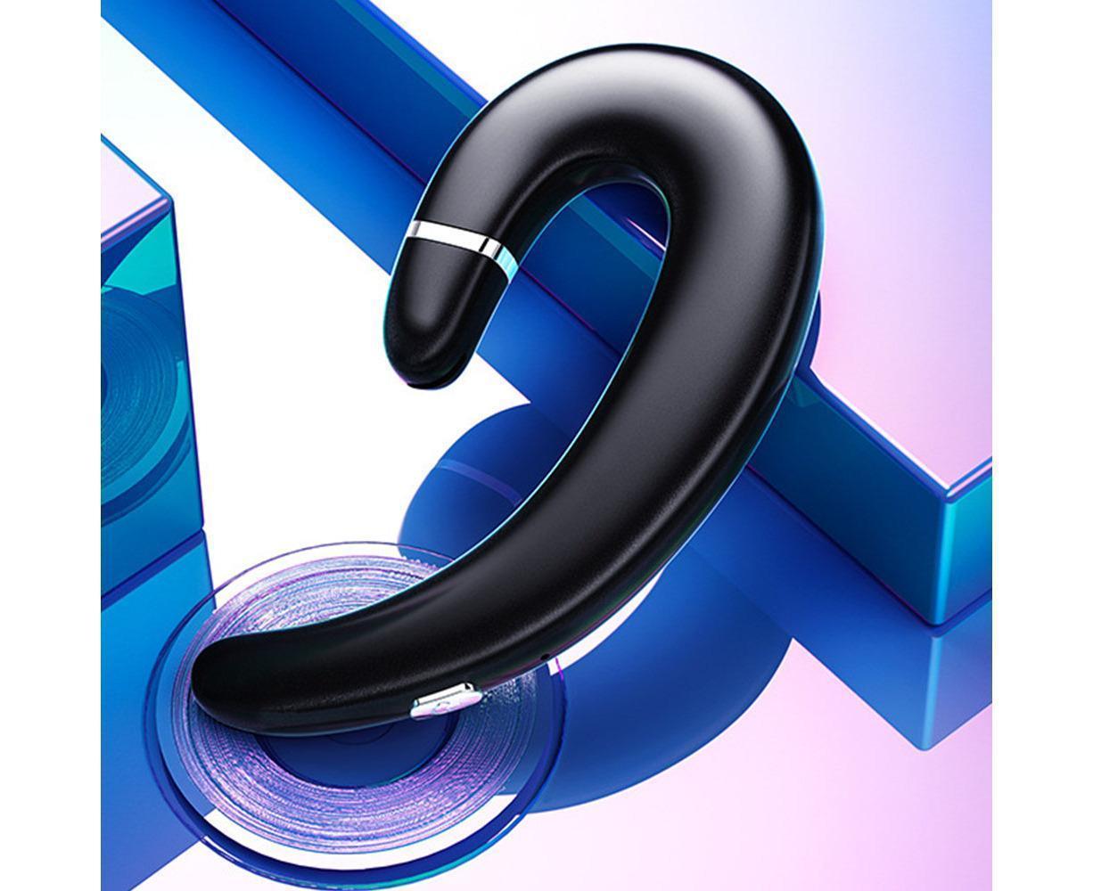 Ear Hook Wireless Headphones - Non Ear Plug - Single Ear Noise Cancelling Headset with Mic