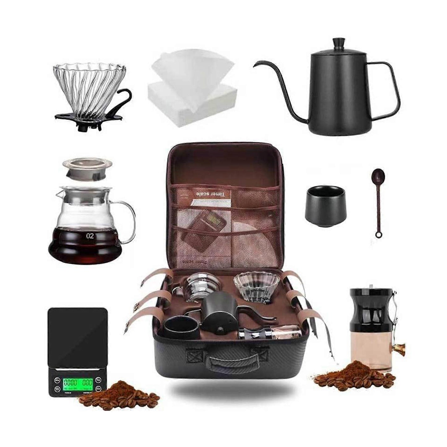Pour Over Coffee Maker Set Manual Coffee Brewing Kit for Outdoor Kitchen