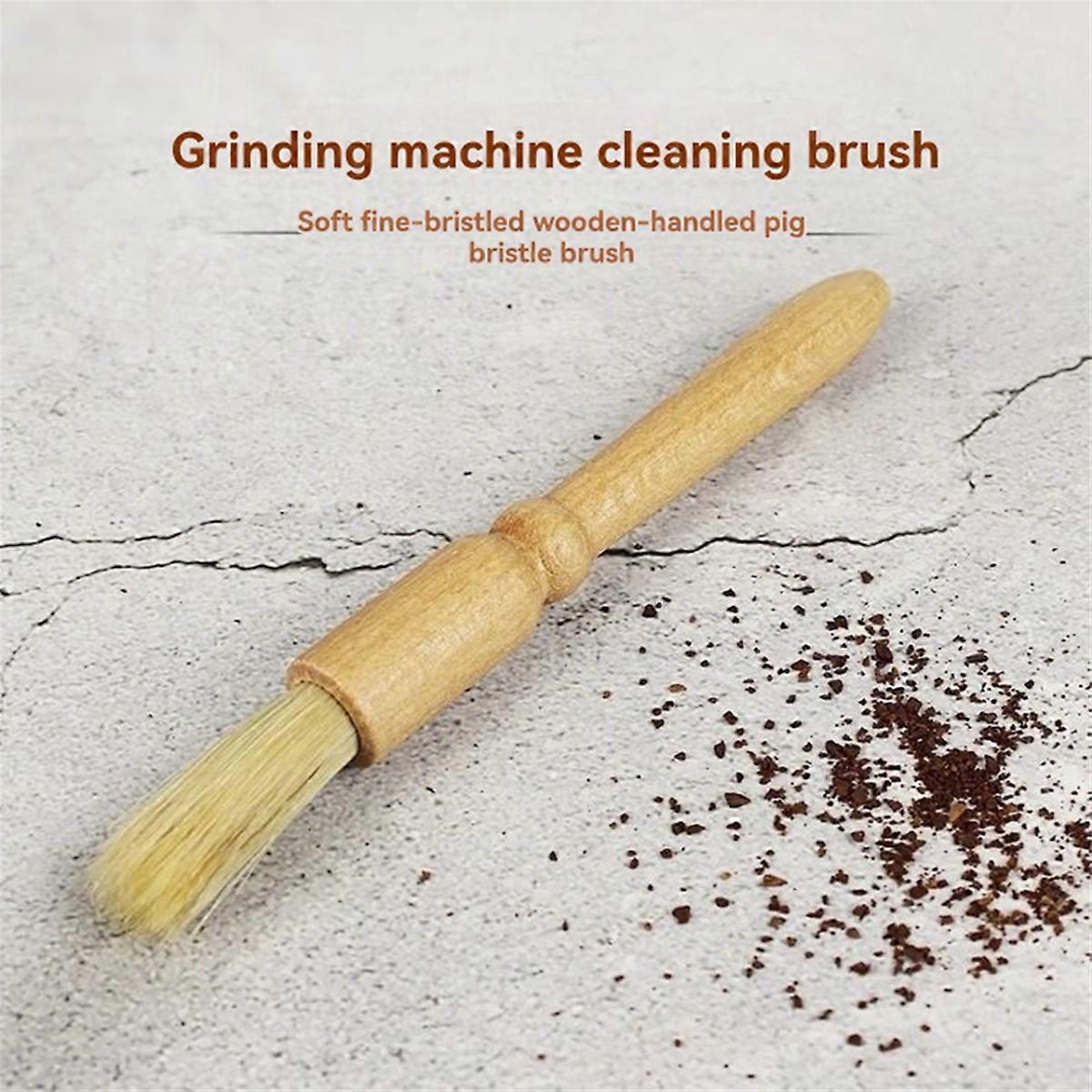Coffee Grinder Brush Bamboo Handle Cleaning Brush Tool for Coffee Maker