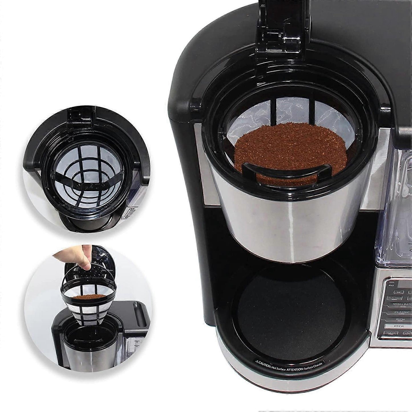 2 Pack Reusable Coffee Maker Basket Filters No.4 Fit 8-12 Cup Drip Machines