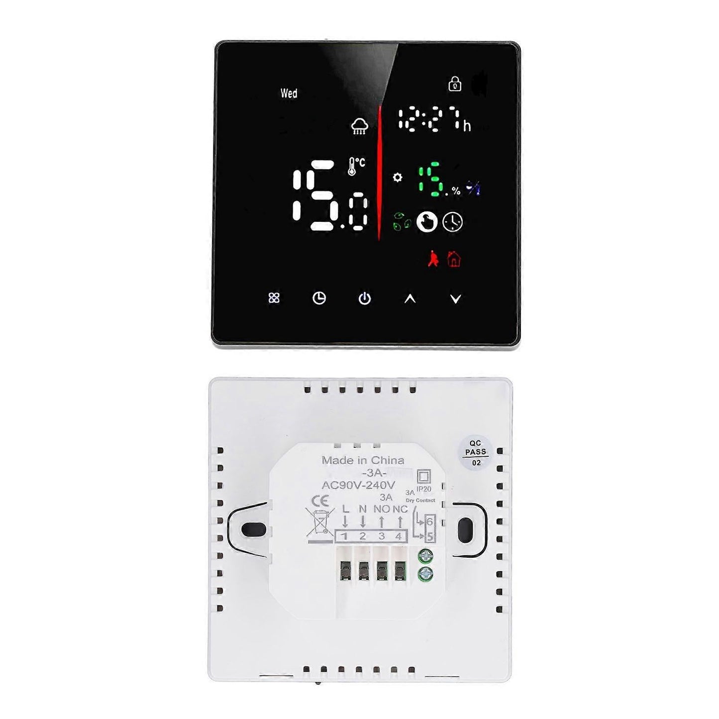 Touch Screen Wall Thermostat Temperature Controller for Water Floor Heating AC90-240V