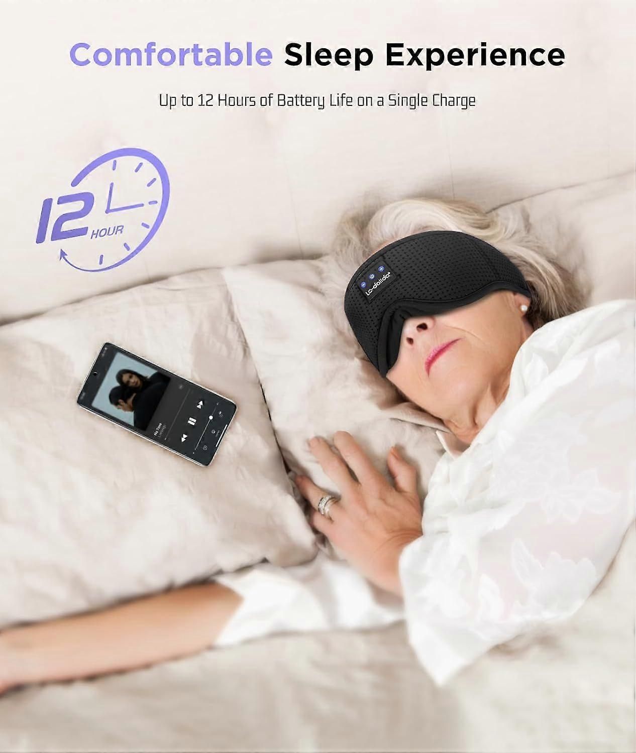 3D Sleep Mask with Bluetooth Headphones - Wireless 5.4, 13H Playtime, Light Blocking