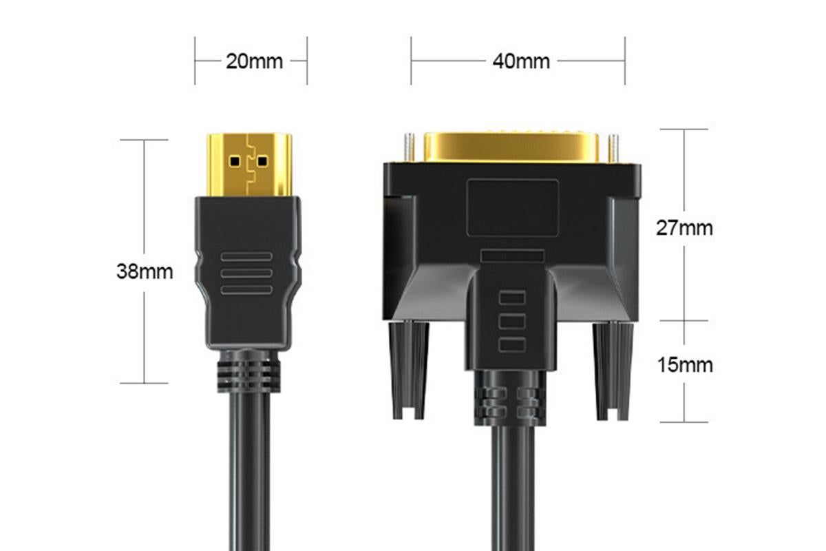 HDMI to DVI-D 24+1 Pin Digital Cable Lead for HDTV PS3 PS4 Switch 360 TV - 1.5m