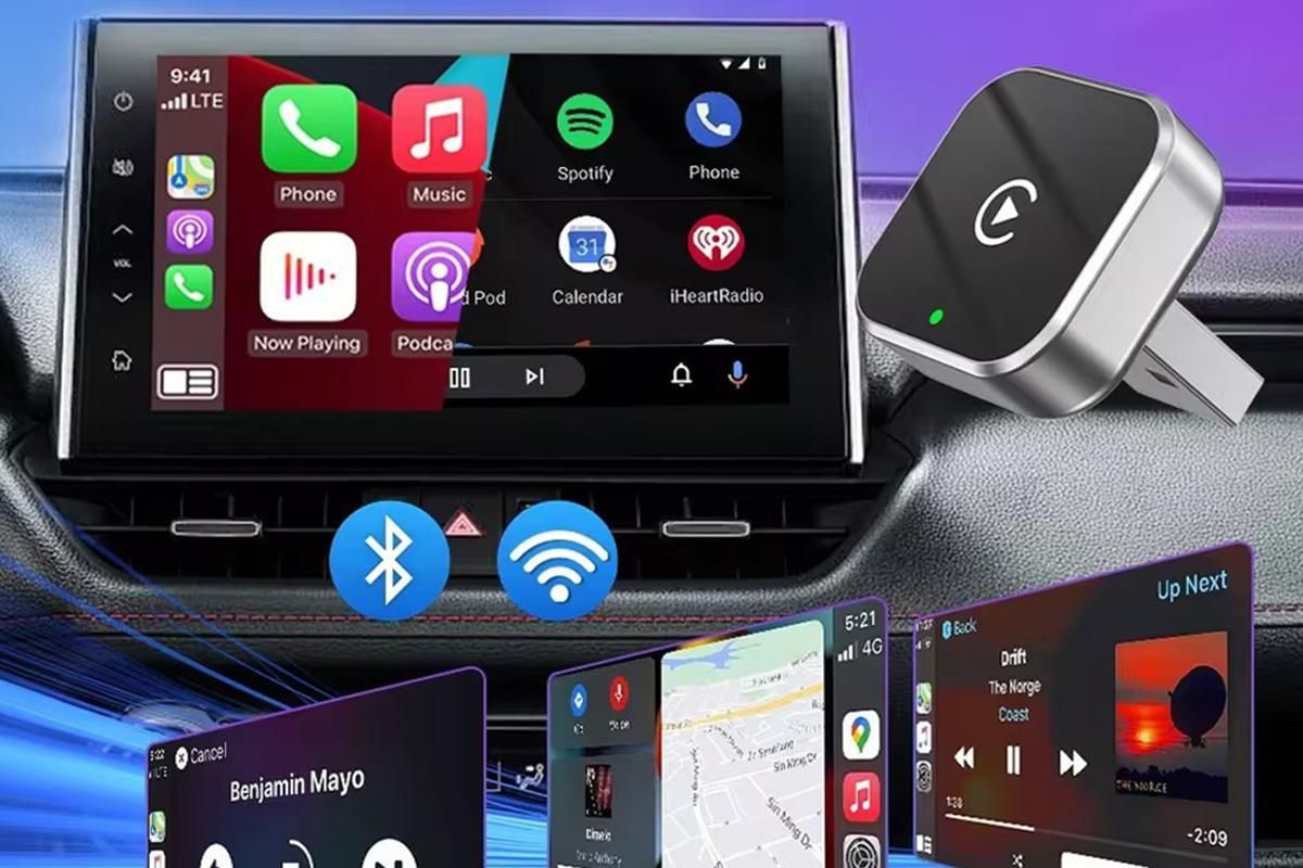 2 in 1 Wireless CarPlay and Android Auto Adapter Plug and Play Carplay Adapter