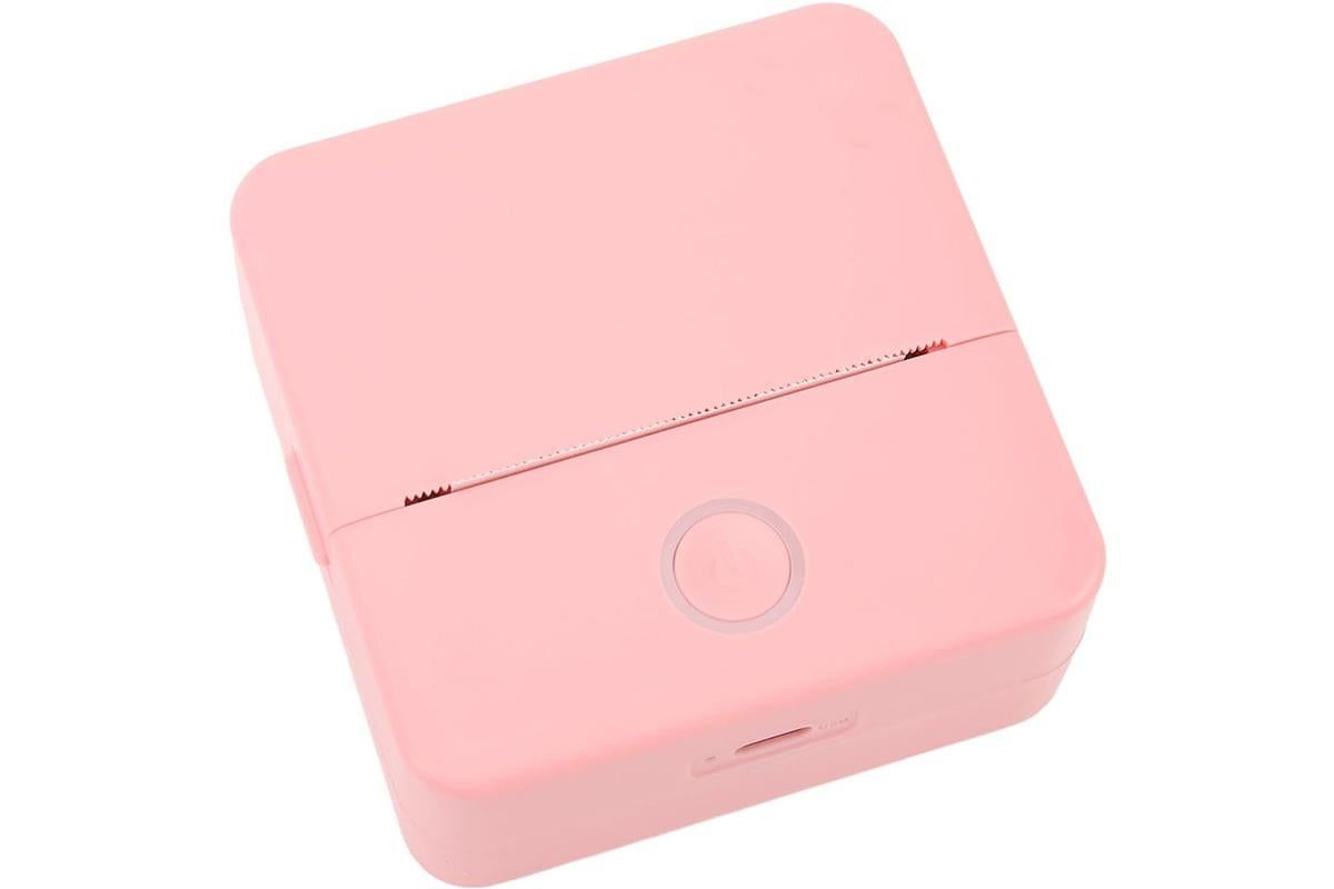 Thermal Mini Printer Mini Pocket Wireless Thermal Printer Bluetooth Photo Inkless Sticker Printer Compatible with iOS&Android - Pink