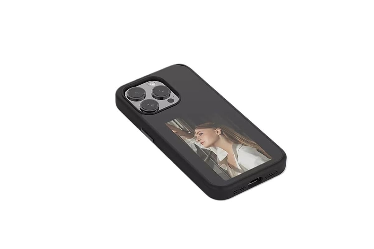 NFC E-Ink Smart Cover iPhone Ink Screen Display Digital DIY Custom Picture Phone Case -Black / iPhone 15 Pro Max