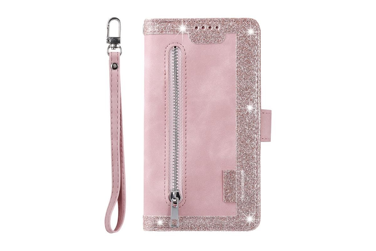 for iPhone 15 Series Case Leather Wallet Flip Cover -Pink /iPhone 15 Plus