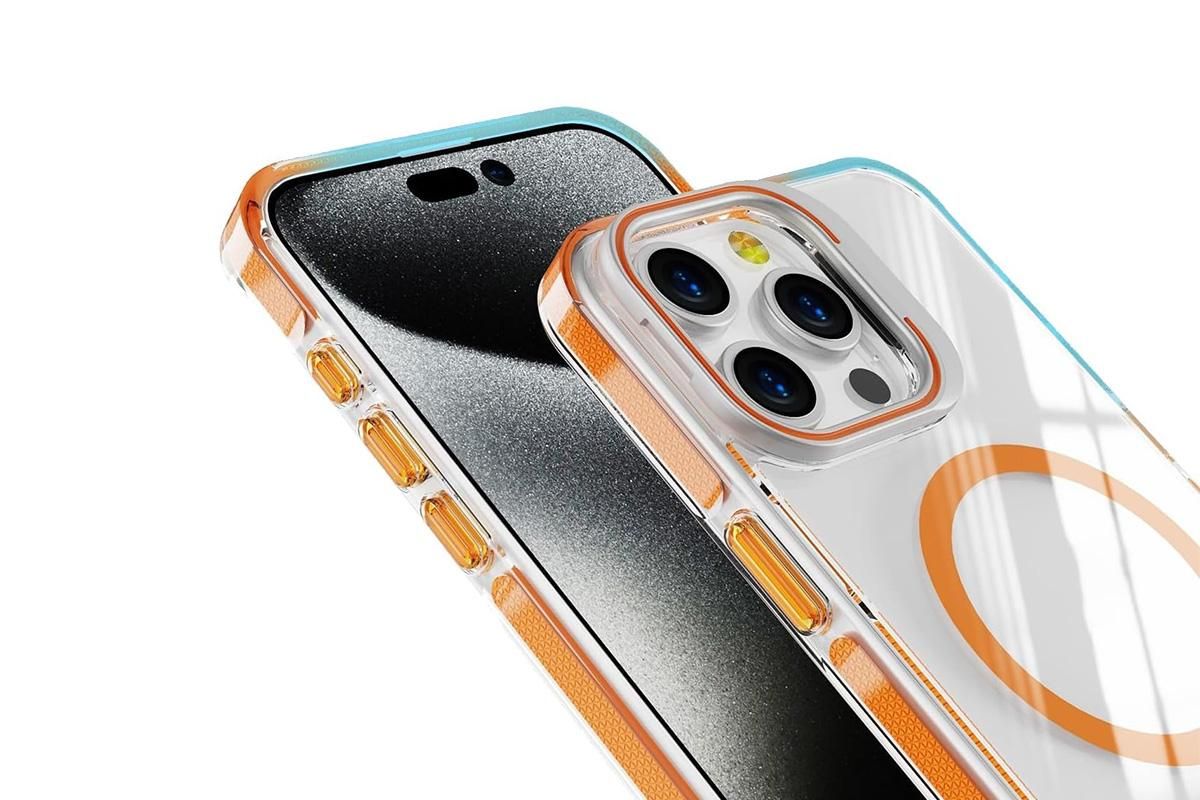 For iPhone 16 Series Phone Case with Stand Full Body Case -Orange /iPhone 16 Pro Max
