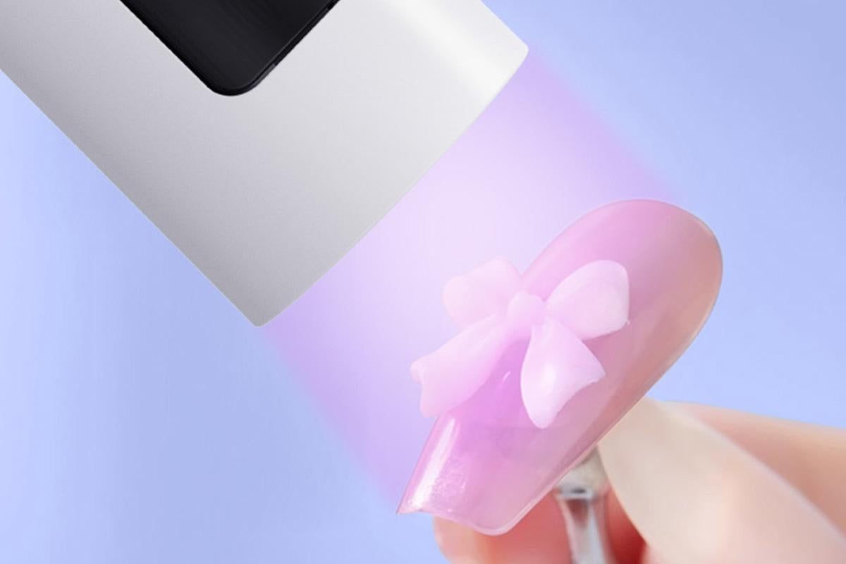 Portable Touch Nail Lamp - Cordless Mini LED Gel Curing UV Light with Timer - White