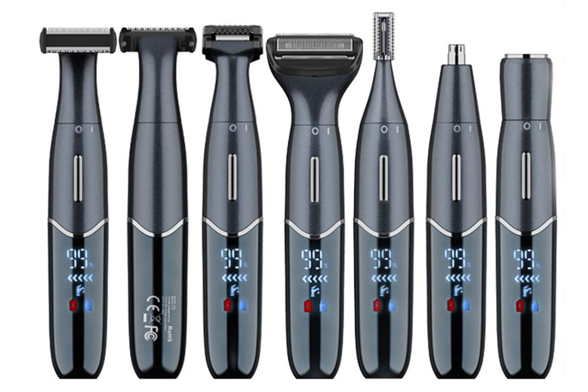6-in-1 Women Electric Shaver Replaceable Heads for Whole Body Private Epilator Shaving Razor - Black