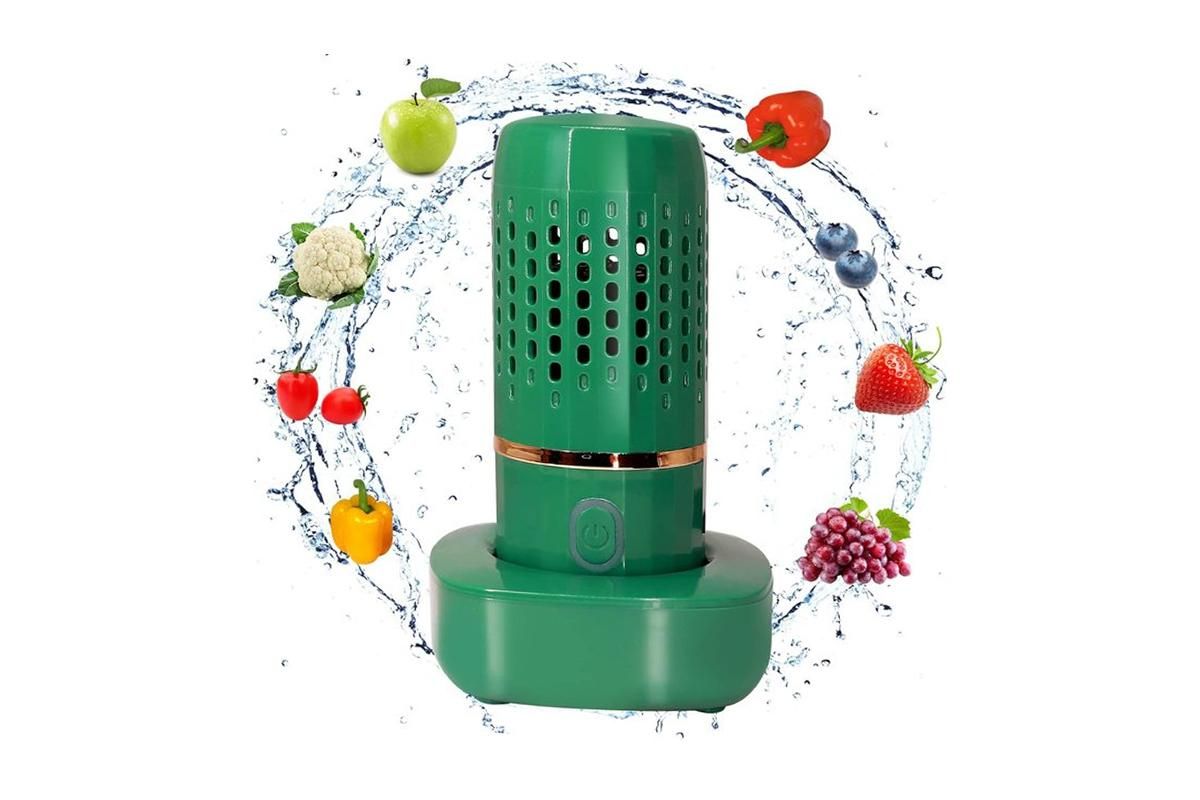 Portable Fruit and Vegetable Cleaning Machine Rechargeable Food Washing Purifier Vegetable Washer -Dark Blue