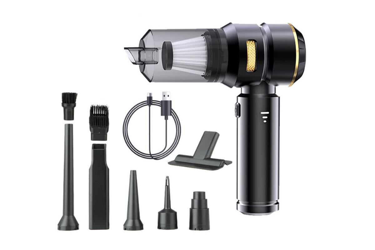 Cordless Handheld Car Vacuum Cleaner 4-in-1 Wireless Vacuum with Brushless Motor Mini Car Vaacuum Cleaner -Black