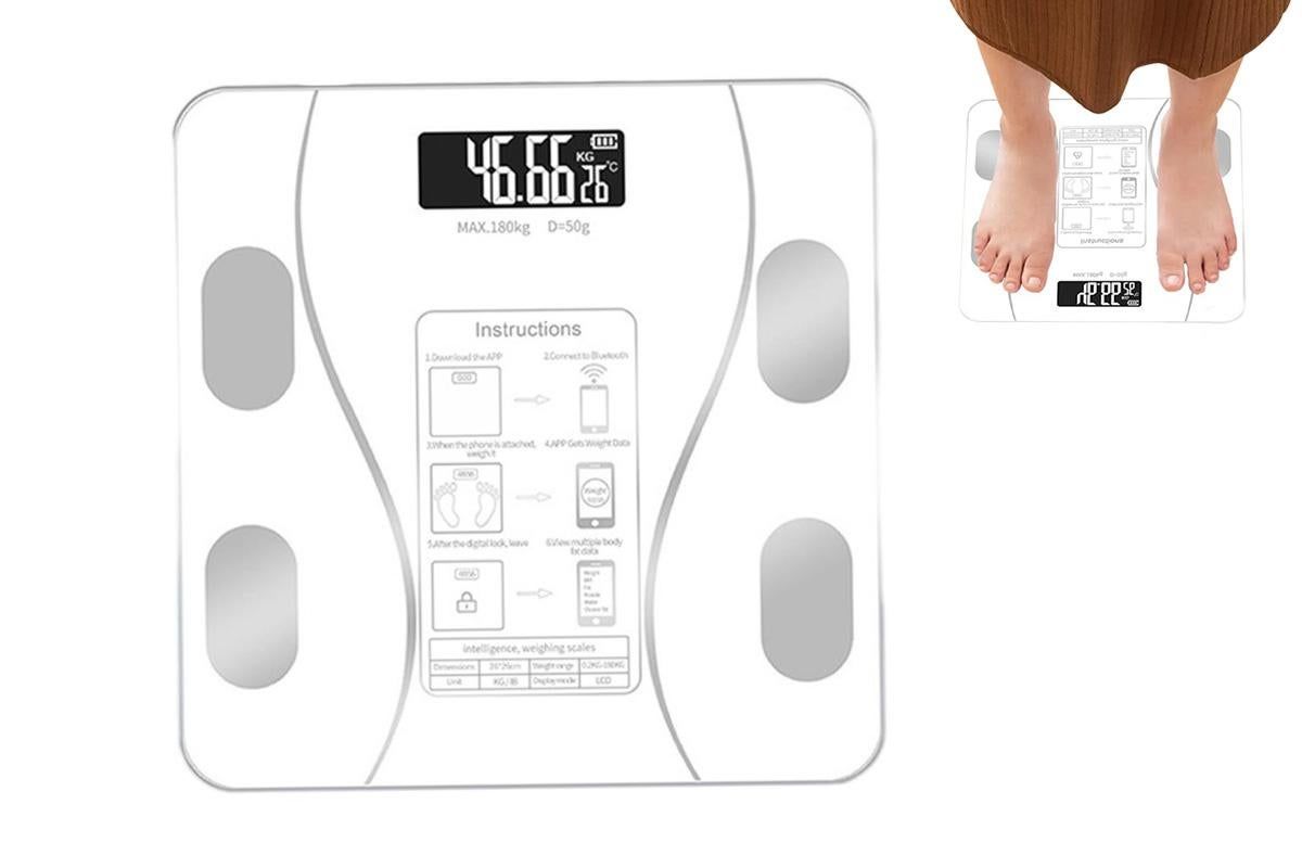 Smart Digital Bathroom Body Fat Scale 180KG Bluetooth Scales Weight -Black
