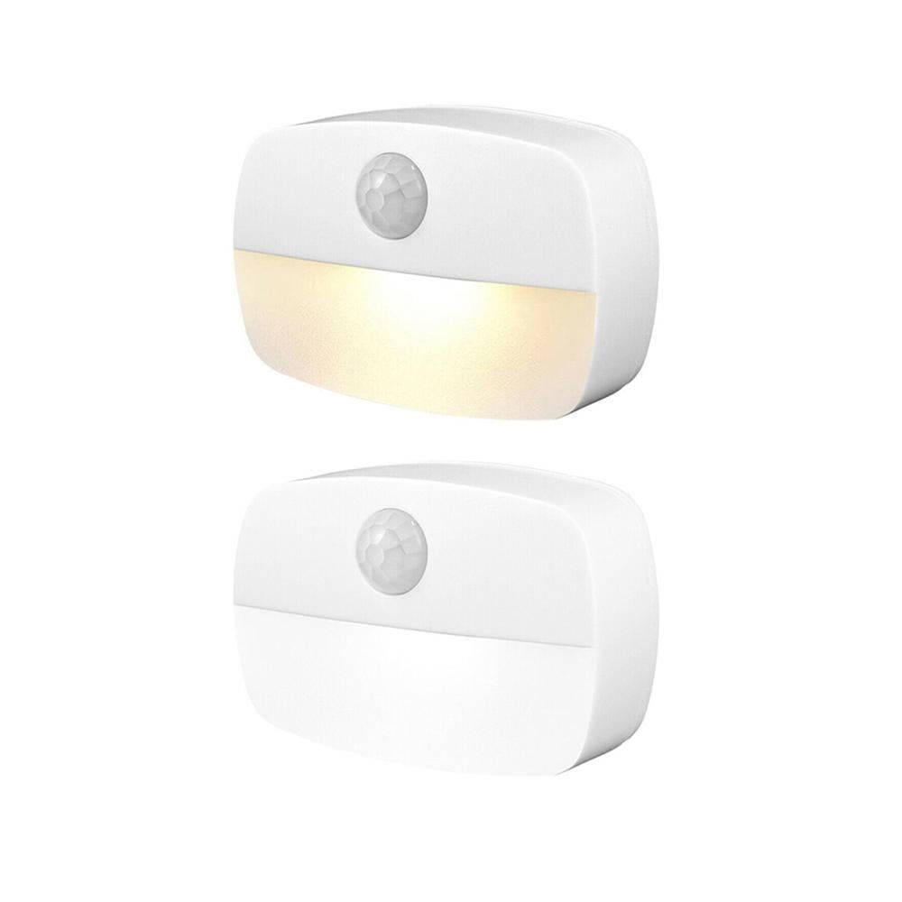 2PCS LED Motion Sensor Night Light Battery Powered Closet Stair Light