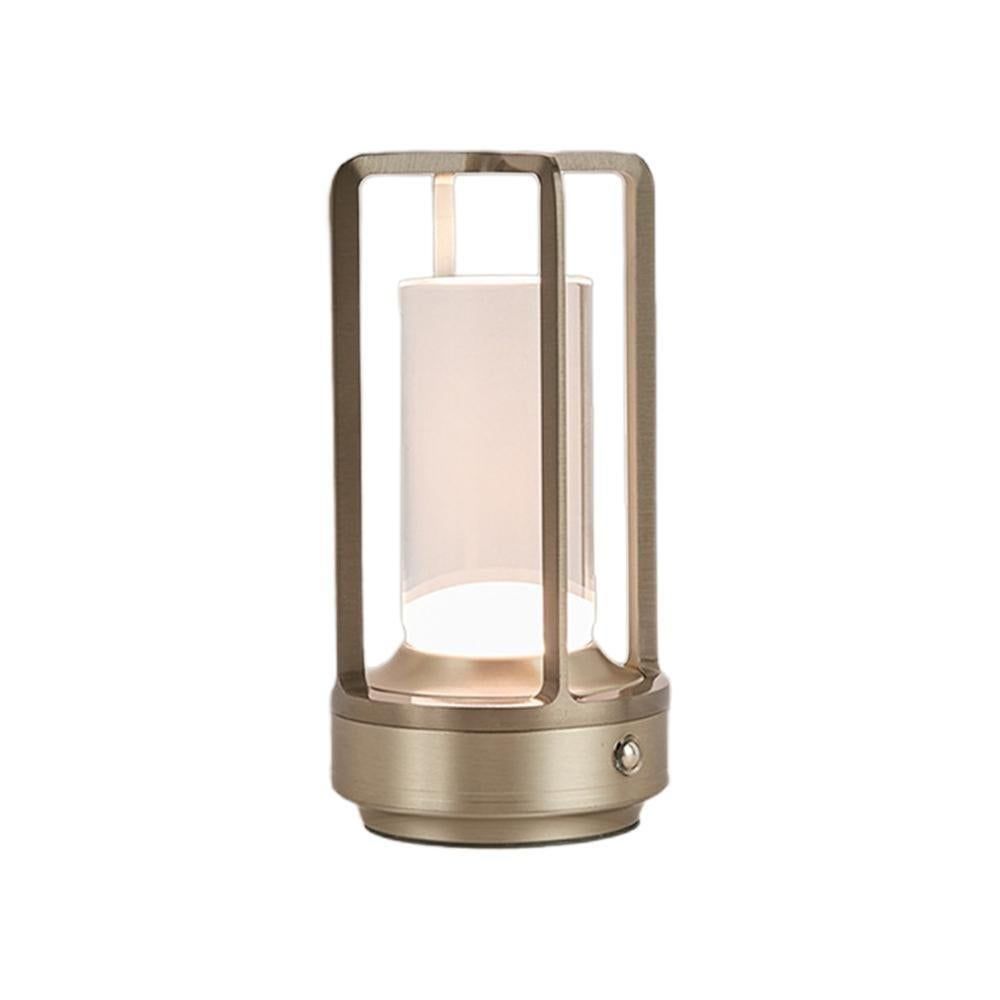 Table Lamp Rechargeable with Touch Dimmer for Bedroom - Gold