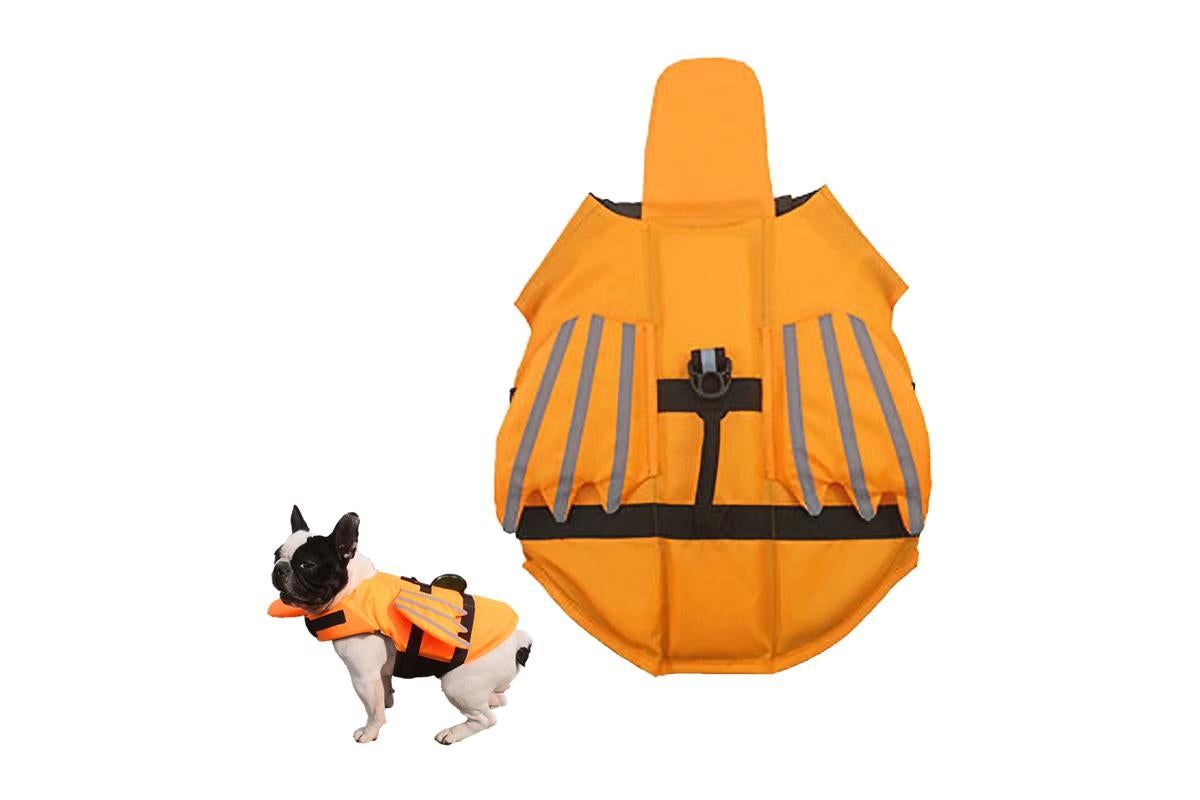 Dog Life Jacket Wings Pet Life Vest Adjustable Dog Flotation Swim Vest Blue - S