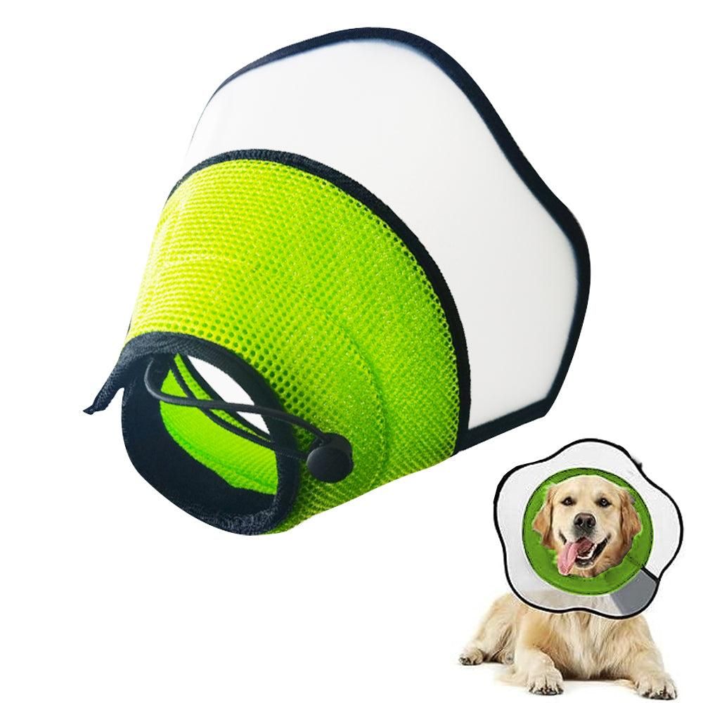 Pet Dog Cone Collar Soft Neck Collar Adjustable Pet Elizabethan Collar Black - M