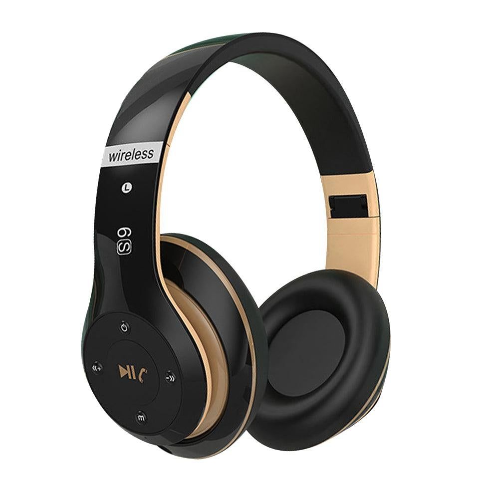 Wireless Bluetooth Headphones Foldable Over Ear Stereo Headsets with Built-in Mic White